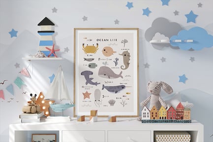 Poster in the Children’s Room Mockup