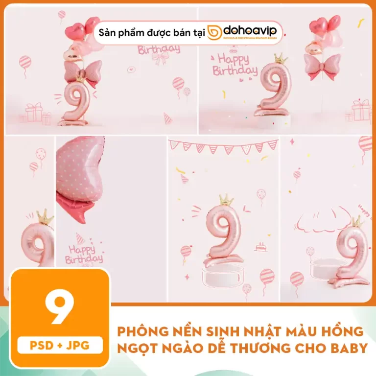 [VIP] Phông nền sinh nhật màu hồng ngọt ngào dễ thương cho baby
