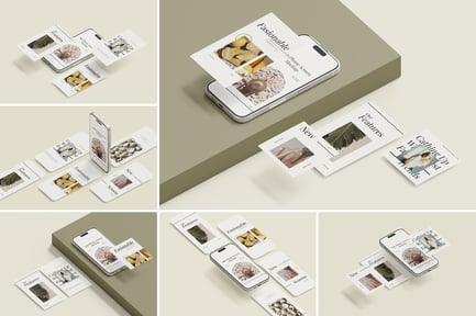 Isometric App Phone Screen Mockup