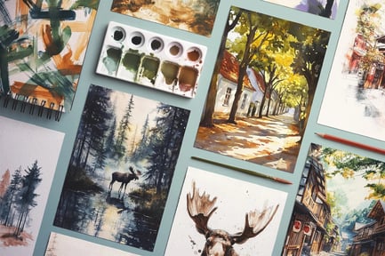 Watercolor Paper Mockup Layout