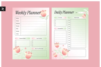 Floral Weekly Daily Planner