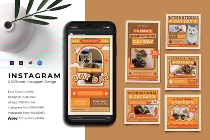 International Cat Day Instagram Template