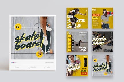 Skateboard Sale Social Media Post Templates