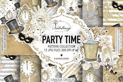 Party Time digital paper pack