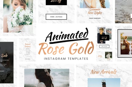 Animated Rose Gold Instagram Templates