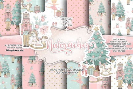 Nutcracker digital paper pack