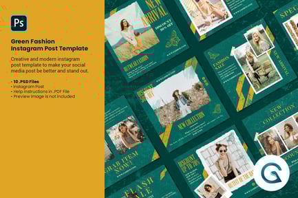 Green Fashion Instagram Post Template