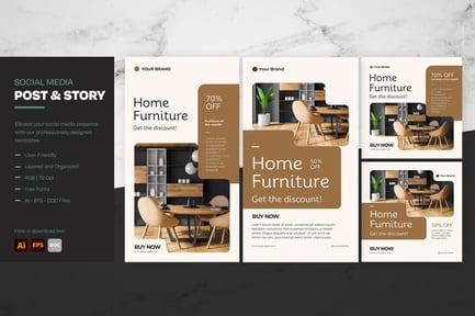 Brown Modern Social Media Post And Story