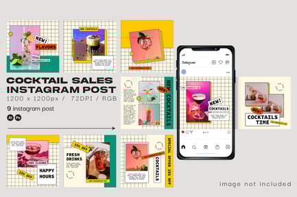 Cocktail Sale Social Media Post Templates