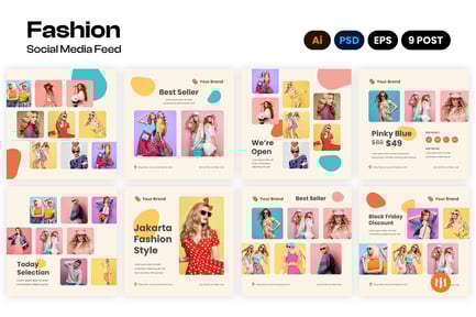 Set of Elegant Designs for Social Media Posts