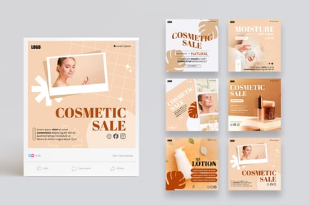 Cosmetic Sale Social Media Post Templates