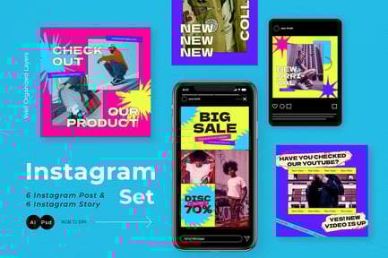 Yellow Anti Design Fashion Sale Instagram Pack