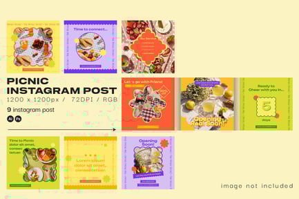 Picnic Invitation Social Media Post Templates