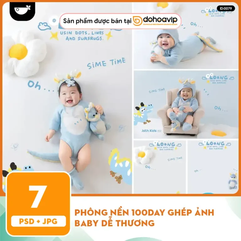 [VIP] Phông nền 100day ghép ảnh baby dễ thương
