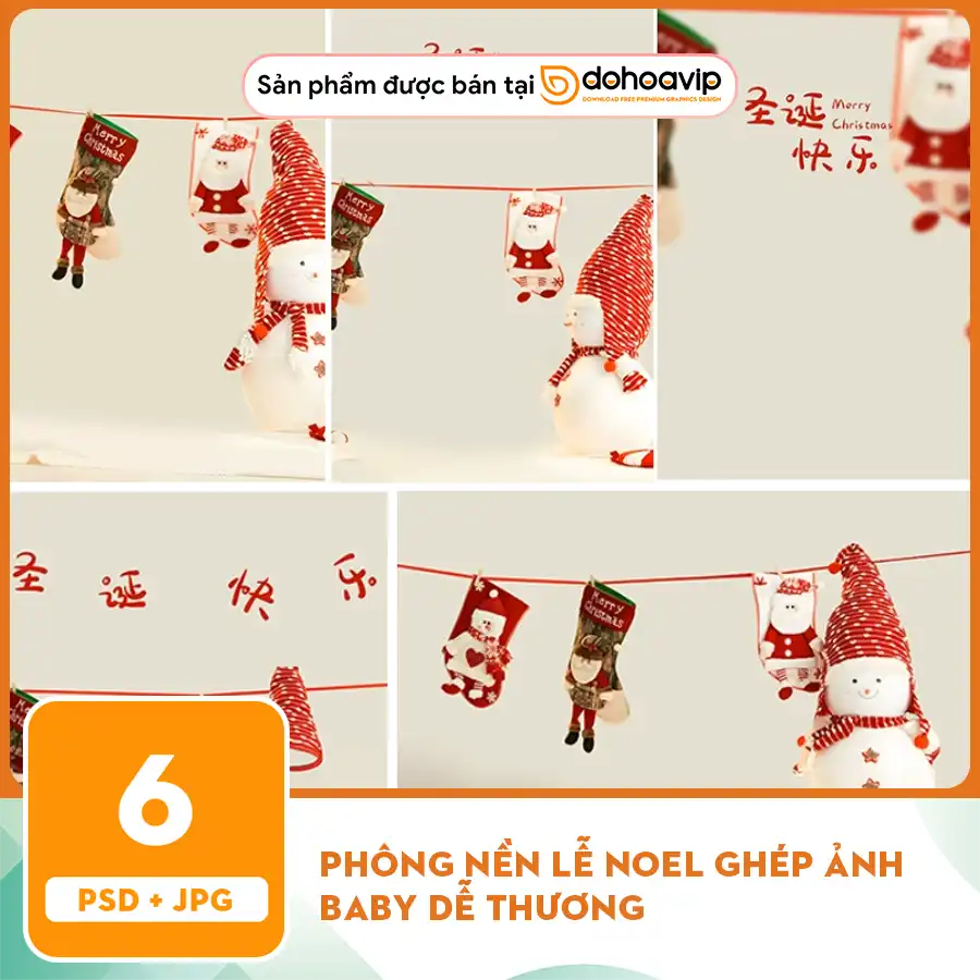 [VIP] Phông nền lễ Noel ghép ảnh baby dễ thương - Đồ Hoạ Vip