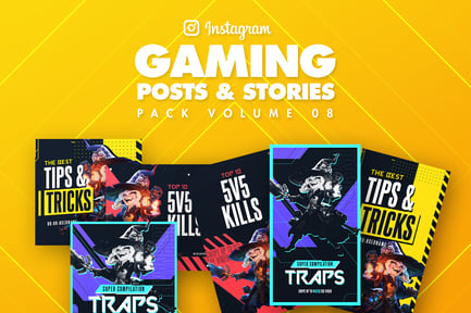 Gaming Instagram Posts and Stories Pack 08
