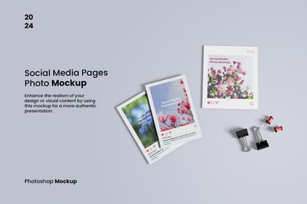 Social Media Pages Photo Mockup