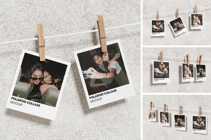 Polaroid Collage Mockup