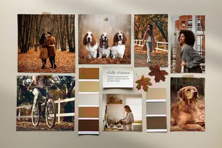 Autumn Photo Collage Mood Board Mockup