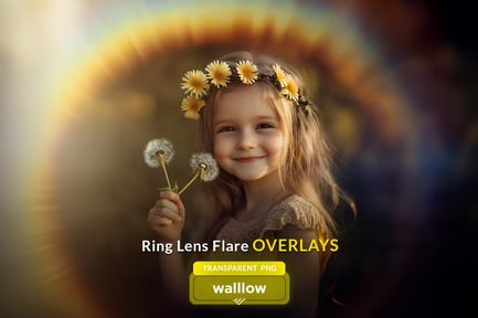 Ring lens flare transparent PNG photo overlays