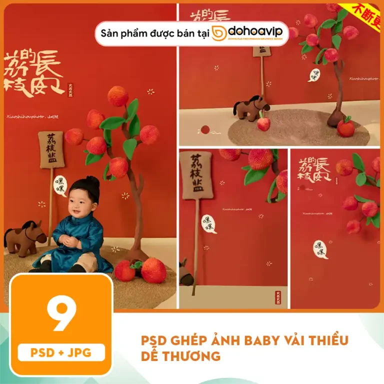 [VIP] PSD ghép ảnh baby vải thiều dễ thương