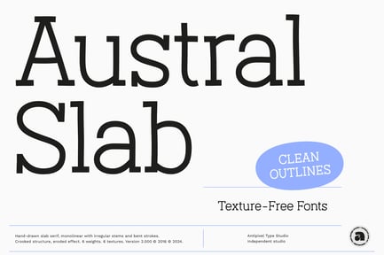 Austral Slab – Handwritten Layered Serif 6 weights