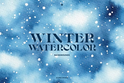 Snowy Winter Watercolor Backgrounds