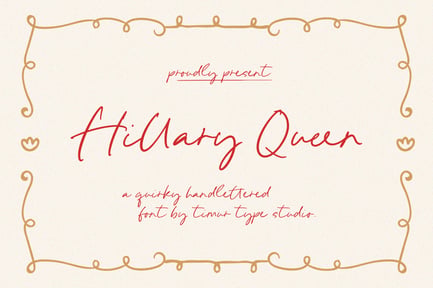 Hillary Queen – Quirky Handlettered Font TT