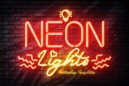 Neon Lights Photoshop Templates