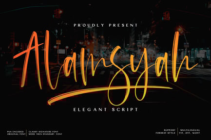 Alamsyah – Brush Signature font