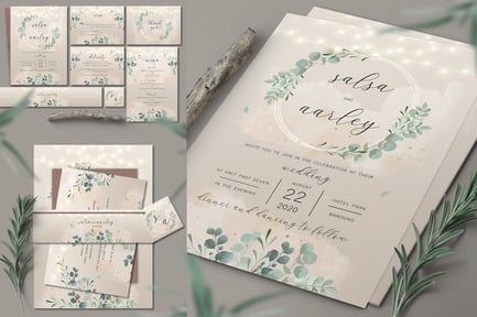 Foliage Wedding Invitation Set