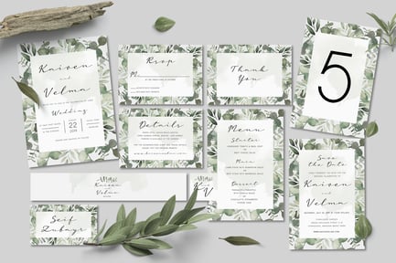 Foliage Wedding Invitation Set