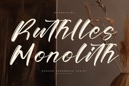 Ruthlles Monolith Modern Handbrush Font