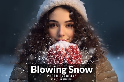 12 Realistic blowing snow overlays
