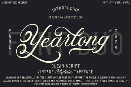 Yearlong Script Vintage Font