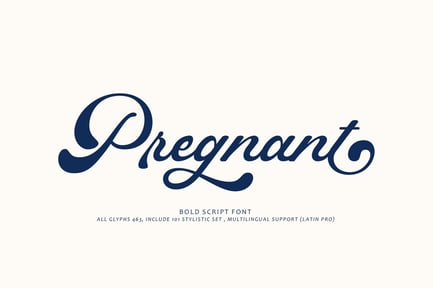 Pregnant – Bold Script Font