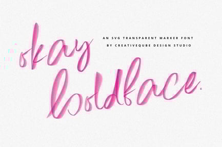 Okay Boldface SVG Brush Marker Font