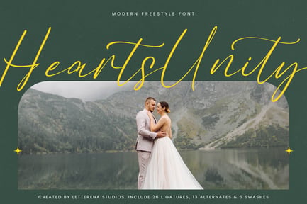 Hearts Unity Modern Freestyle Font