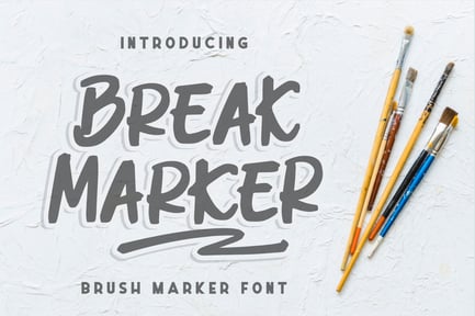 Break Marker – Brush Marker Font