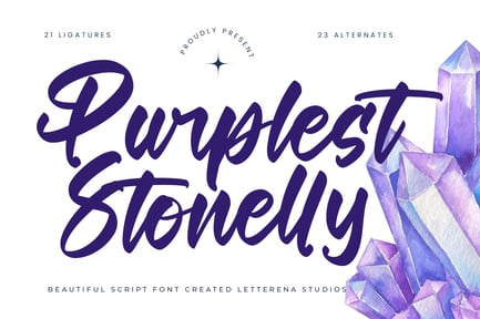 Purplest Stonelly Script Font