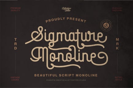 Sigmature Monoline – Retro Script Monoline Font