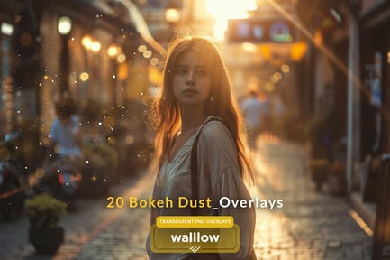 Bokeh dust transparent png overlays, falling dust