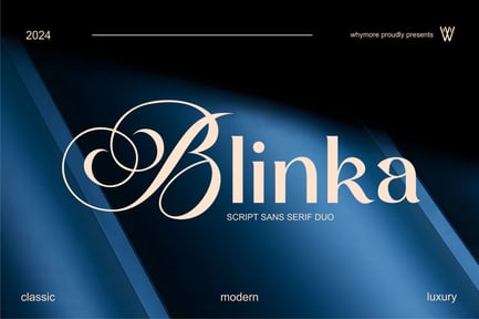 Blinka Bold Script Cursive Serif Luxury Font Duo