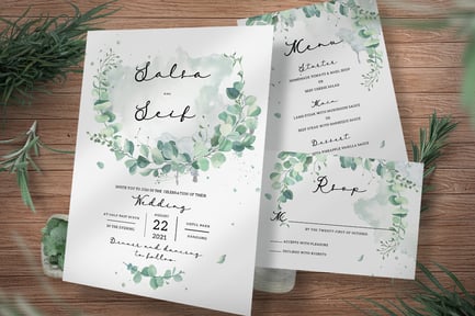 Foliage Wedding Invitation Set