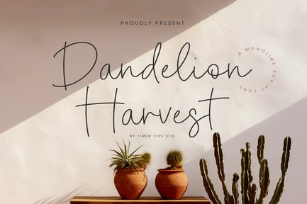 Dandelion Harvest – Monoline Script Font TT