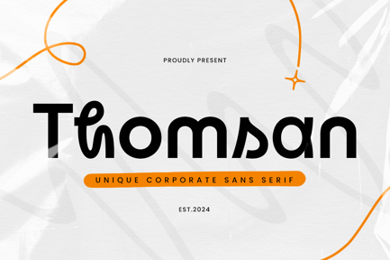 Thomsan – Unique Experimental Logo Font