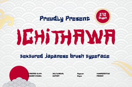 Ichithawa – Textured Japanese Font