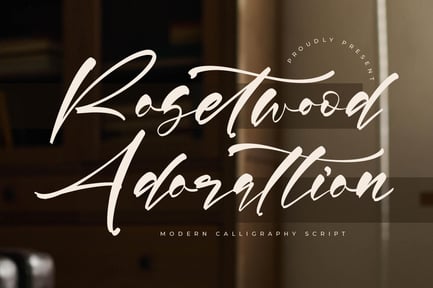 Rosetwood Adorattion Modern Calligraphy Script