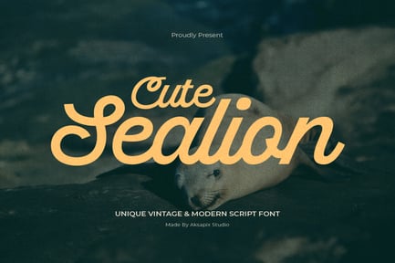 Cute Sealion – Unique Vintage & Modern Script Font