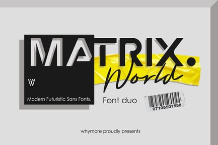 Matrix World Font Duo | Sans & Marker Script Font